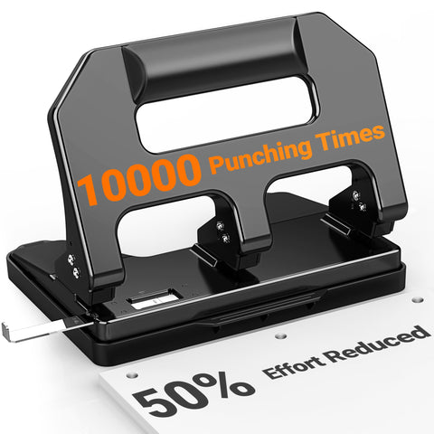 AFMAT HPX1 heavy-duty 3-hole punch front view shows sturdy construction for daily use.