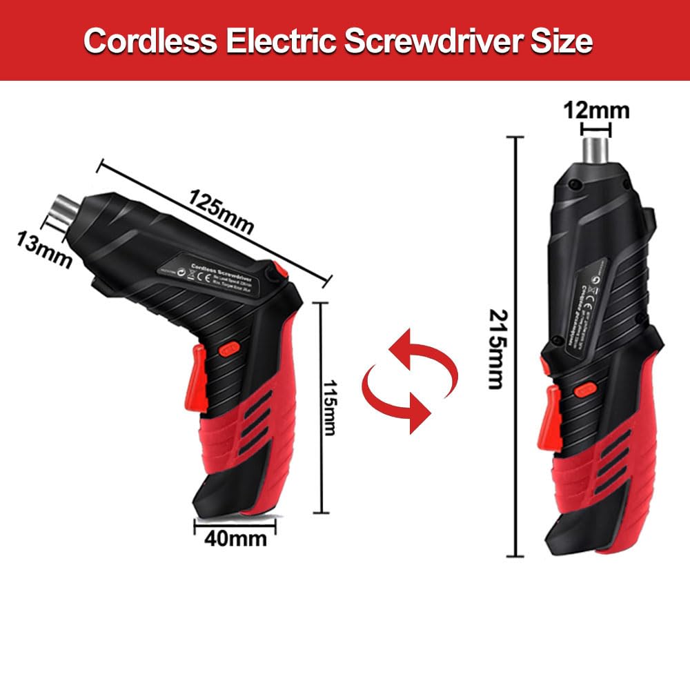 AFNZTME cordless screwdriver lightweight for easy handling around the home.