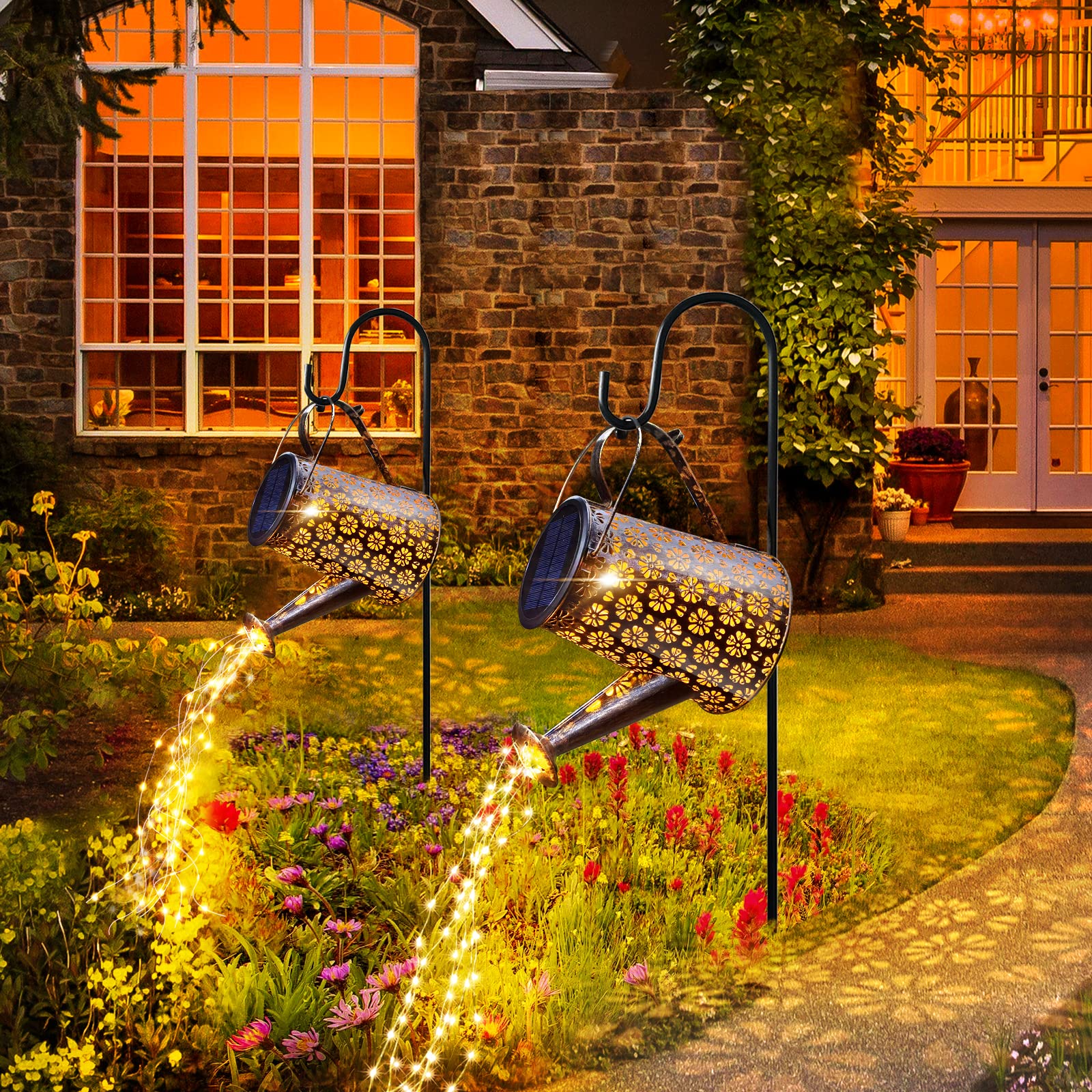 Afootry Solar Watering Can Lights brighten garden pathways and yard ambiance.