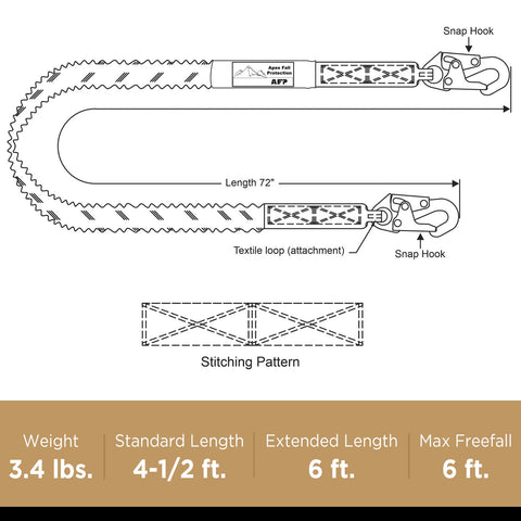 AFP ANSI Z359.1 compliant safety lanyard