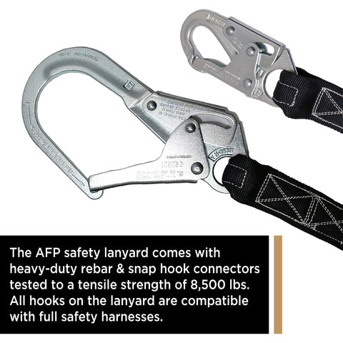 Elastic leg extension from 4.5 to 6 feet on the AFP lanyard.