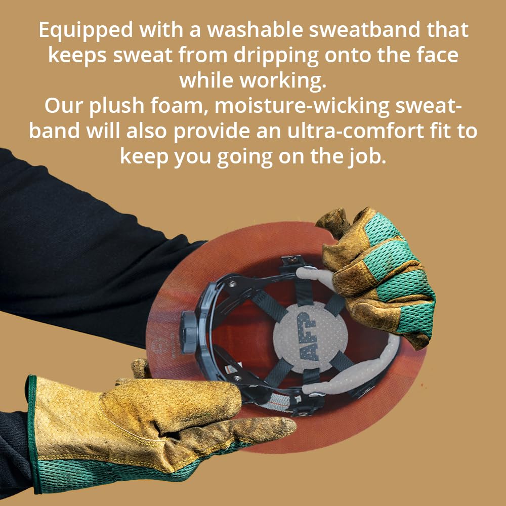 AFP Fiber Full Brim Hard Hat with oversized ratchet dial for glove-use adjustments