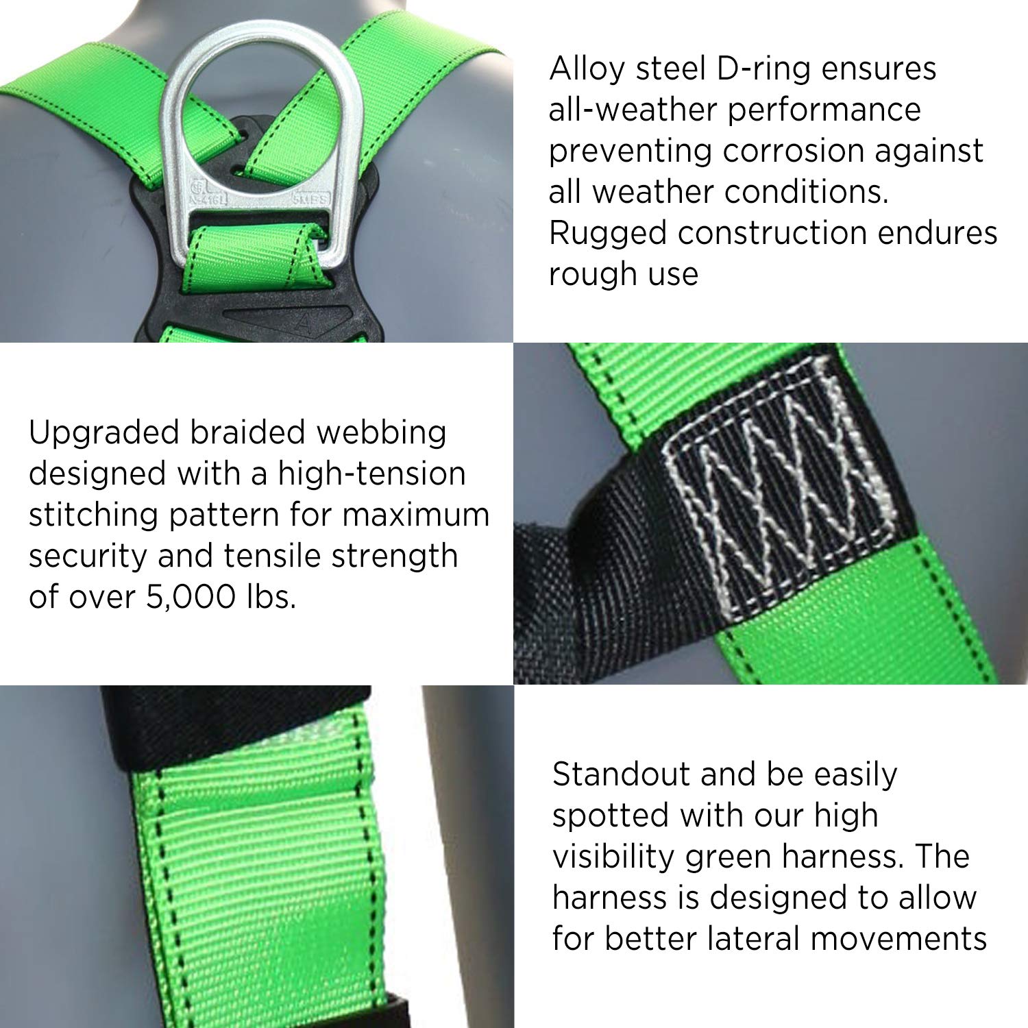AFP harness dorsal D-Ring close-up ensures a secure connection point.