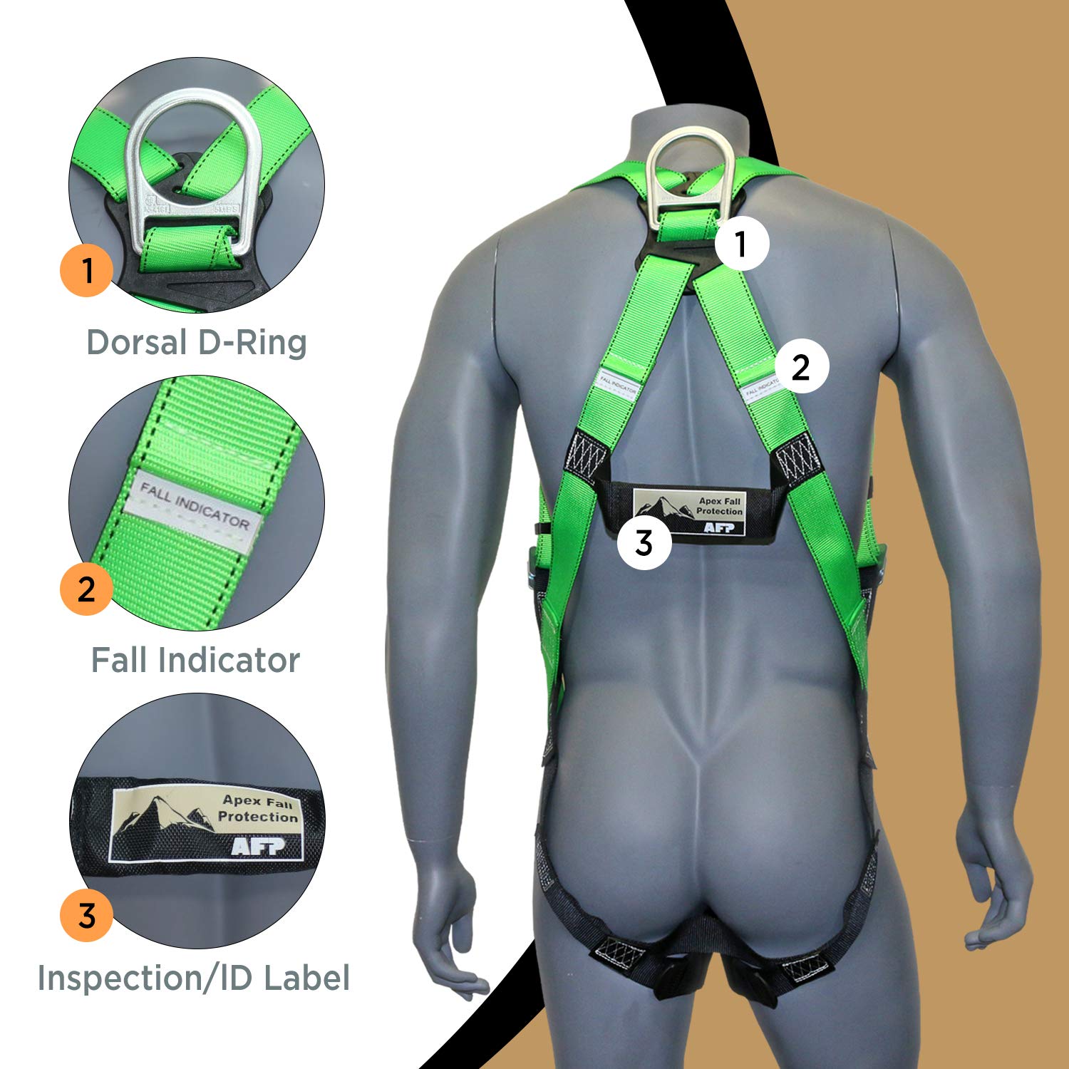AFP harness meets OSHA and ANSI guidelines for compliance.