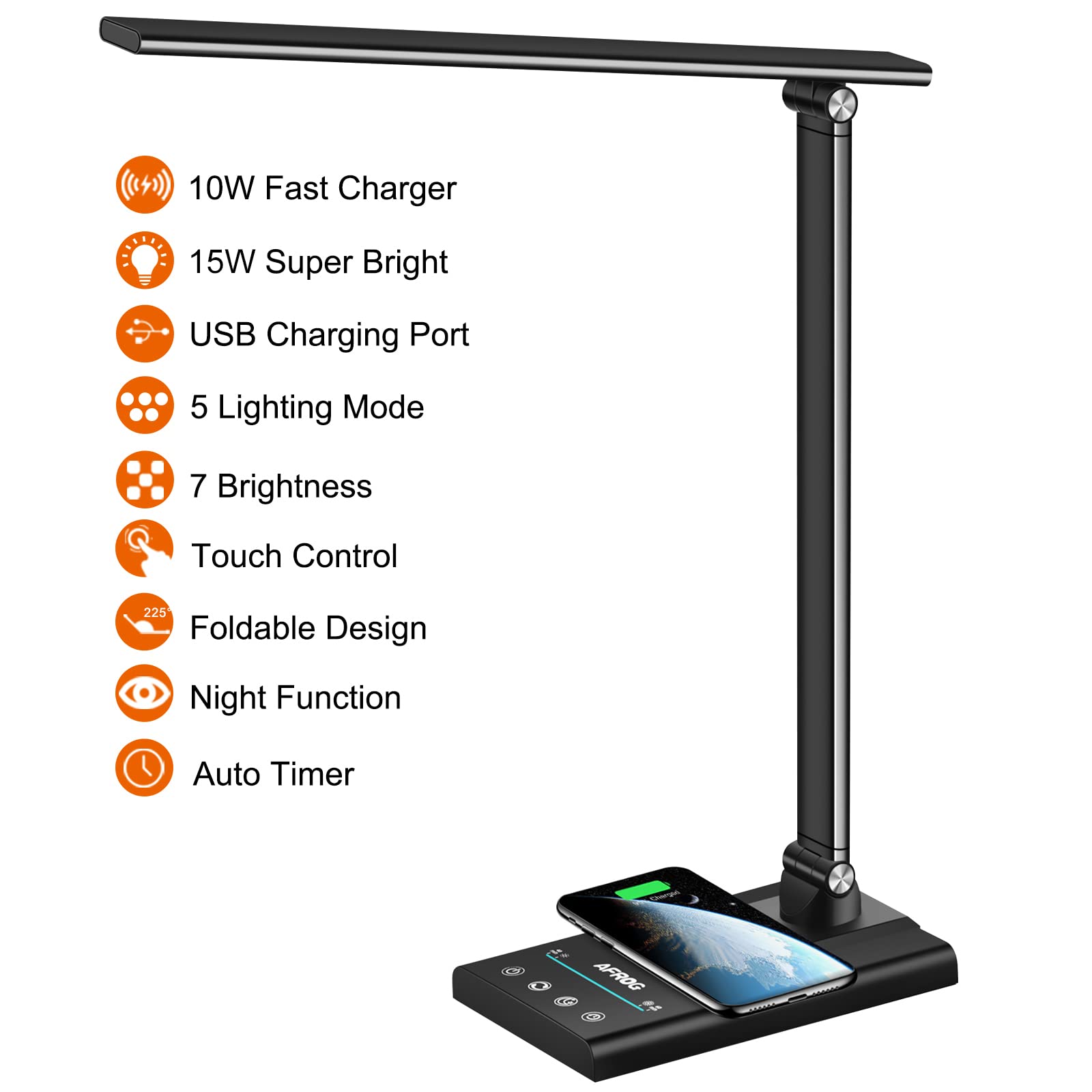 AFROG 5th Gen desk lamp side profile highlighting brightness and design.