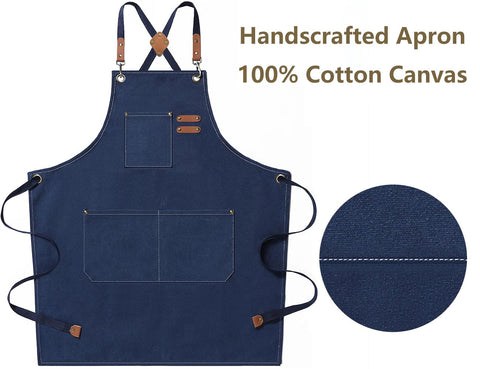 AFUN Chef Apron cotton canvas texture conveys soft yet sturdy fabric.