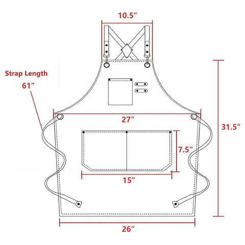 AFUN chef apron cross back straps detail for balanced support