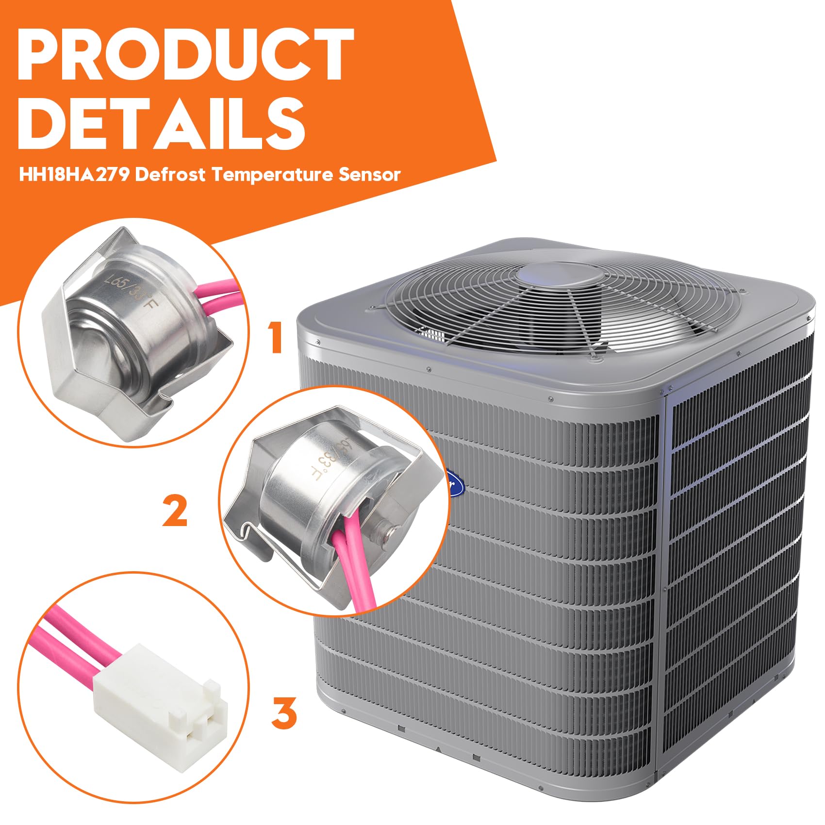 AFYOCRL HH18HA279 defrost sensor in heat pump precise sensing 2% accuracy.