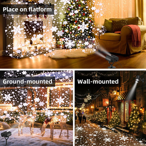 afzdby timer-controlled snowflake projector for convenient auto on/off