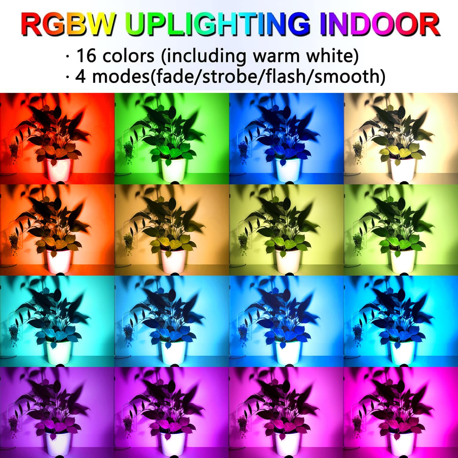 AGDJASA RGBW 8W spotlight with base and stake allows versatile installation.