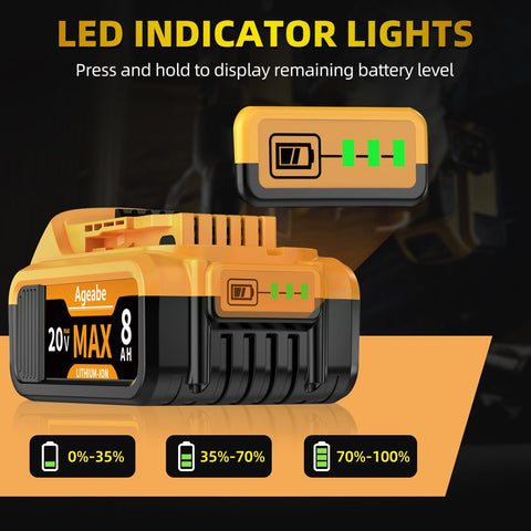Ageabe two-pack battery set for continuous tool operation.