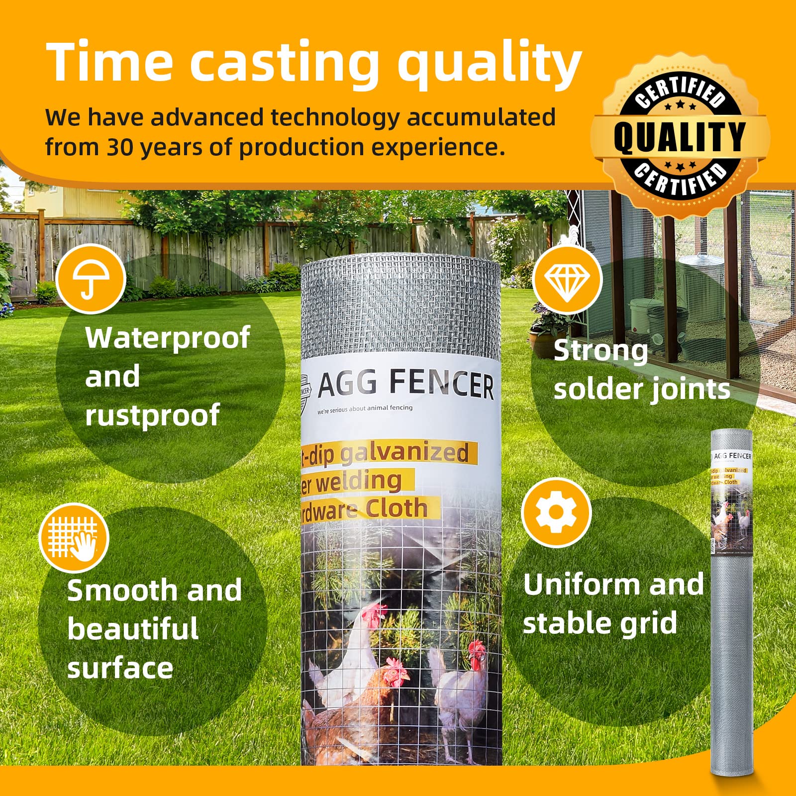 AggFencer hot-dip galvanized finish resists rust in wet conditions