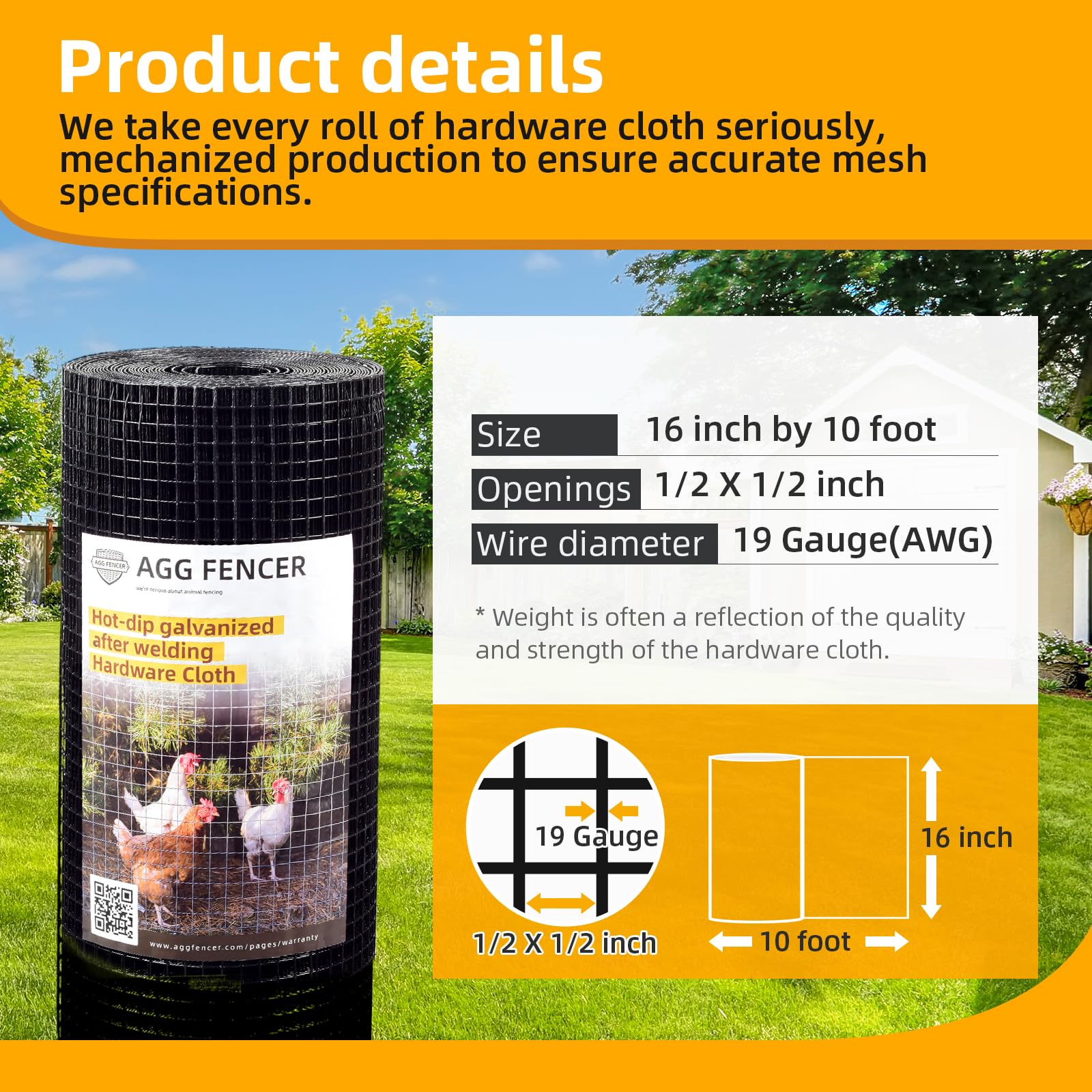 AggFencer PVC-coated wire mesh close-up, 1/2 inch mesh, weatherproof