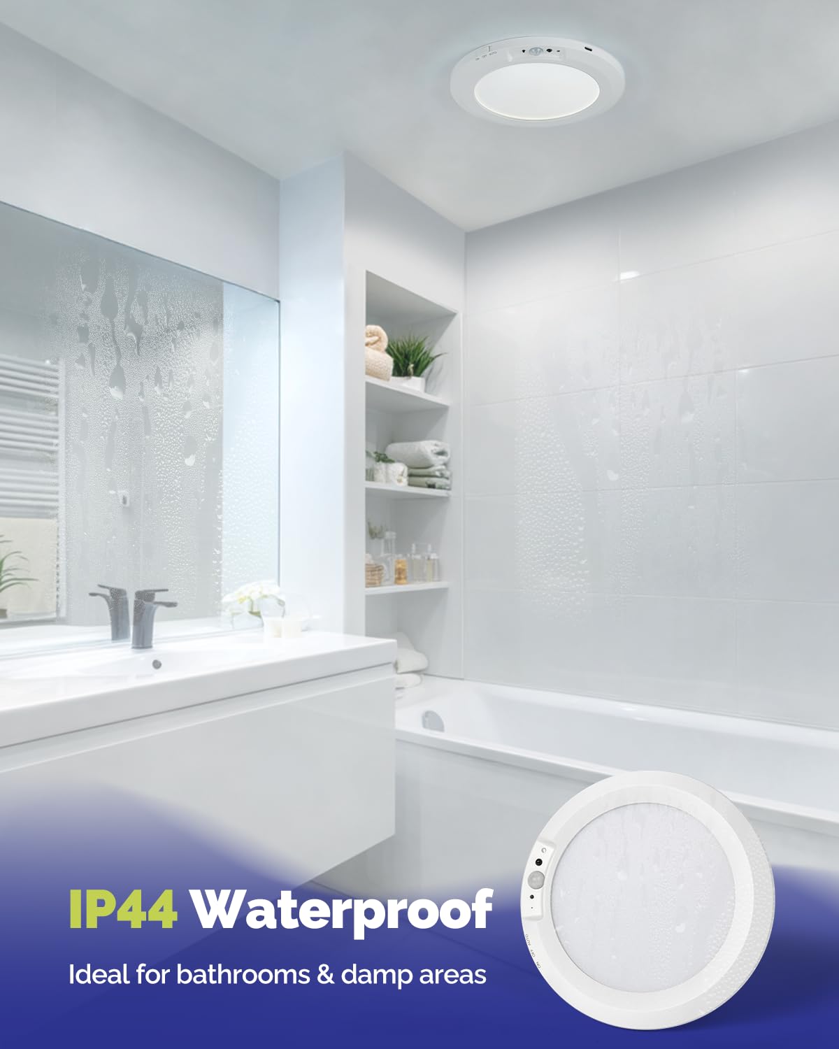 Aggforbl IP44 shower light installed in a bathroom shower area.
