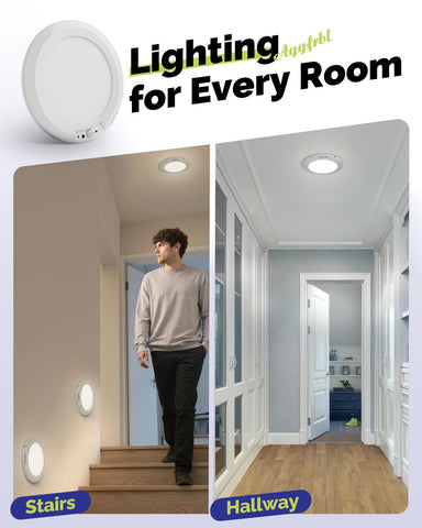 Aggforbl no-wiring design enables simple ceiling or closet lighting.
