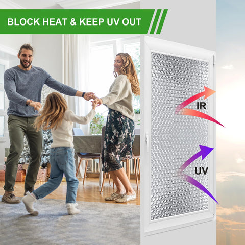 AGHITG Double-Sided Aluminum Foil Insulation highlights reflective surface for sun protection