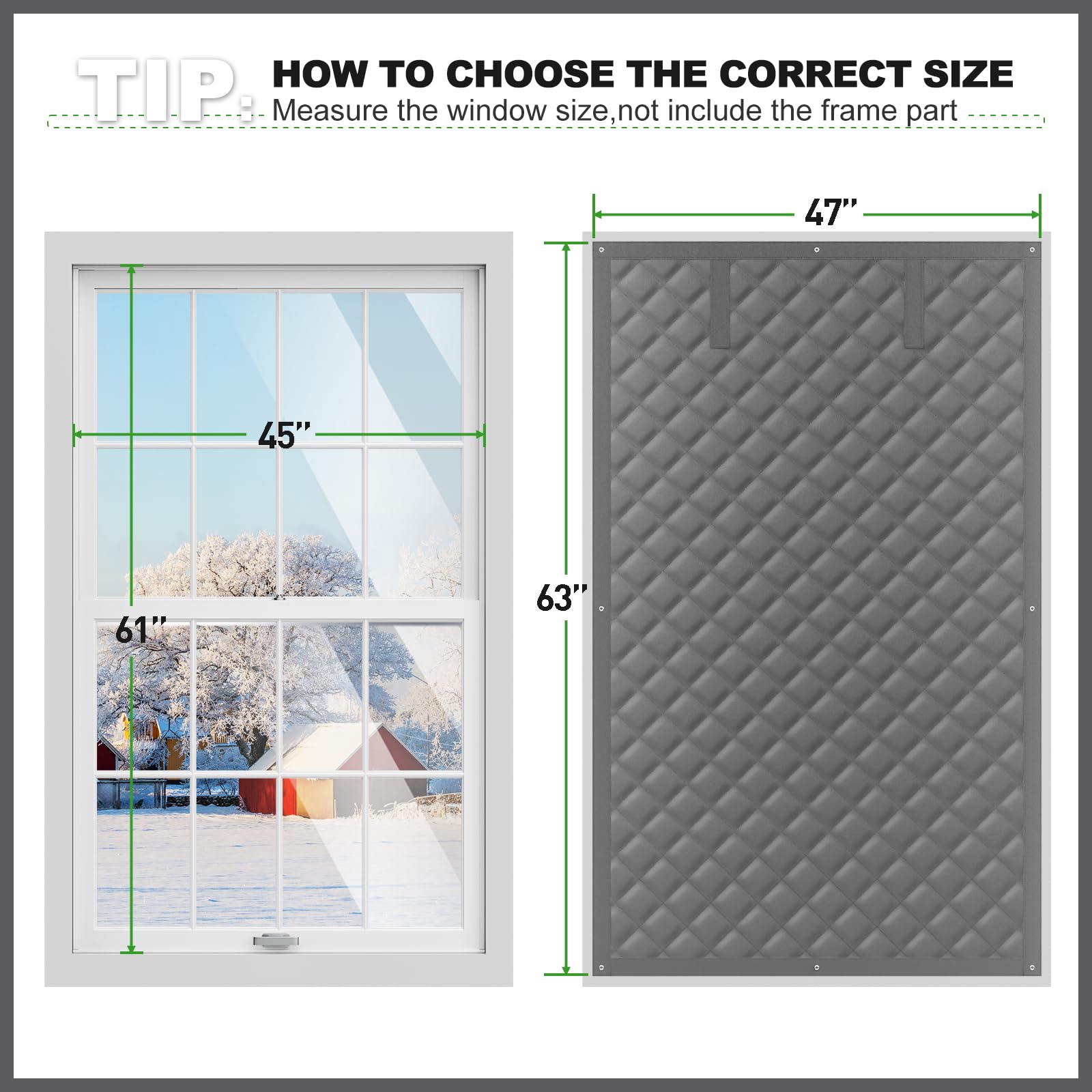 AGHITG draft-block insulation panel demonstrating cold air barrier at the window.