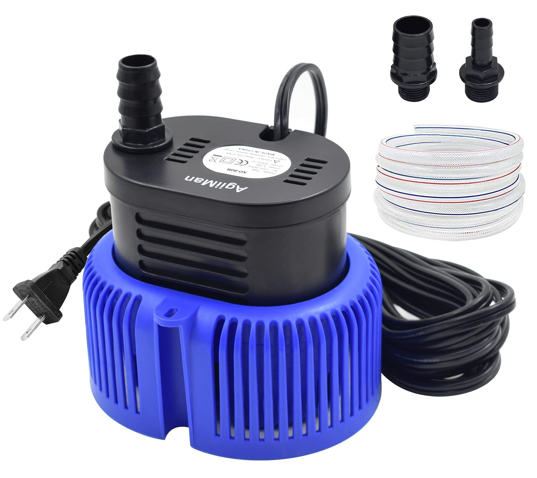 AgiiMan pump shows mesh-side design for efficient water intake.