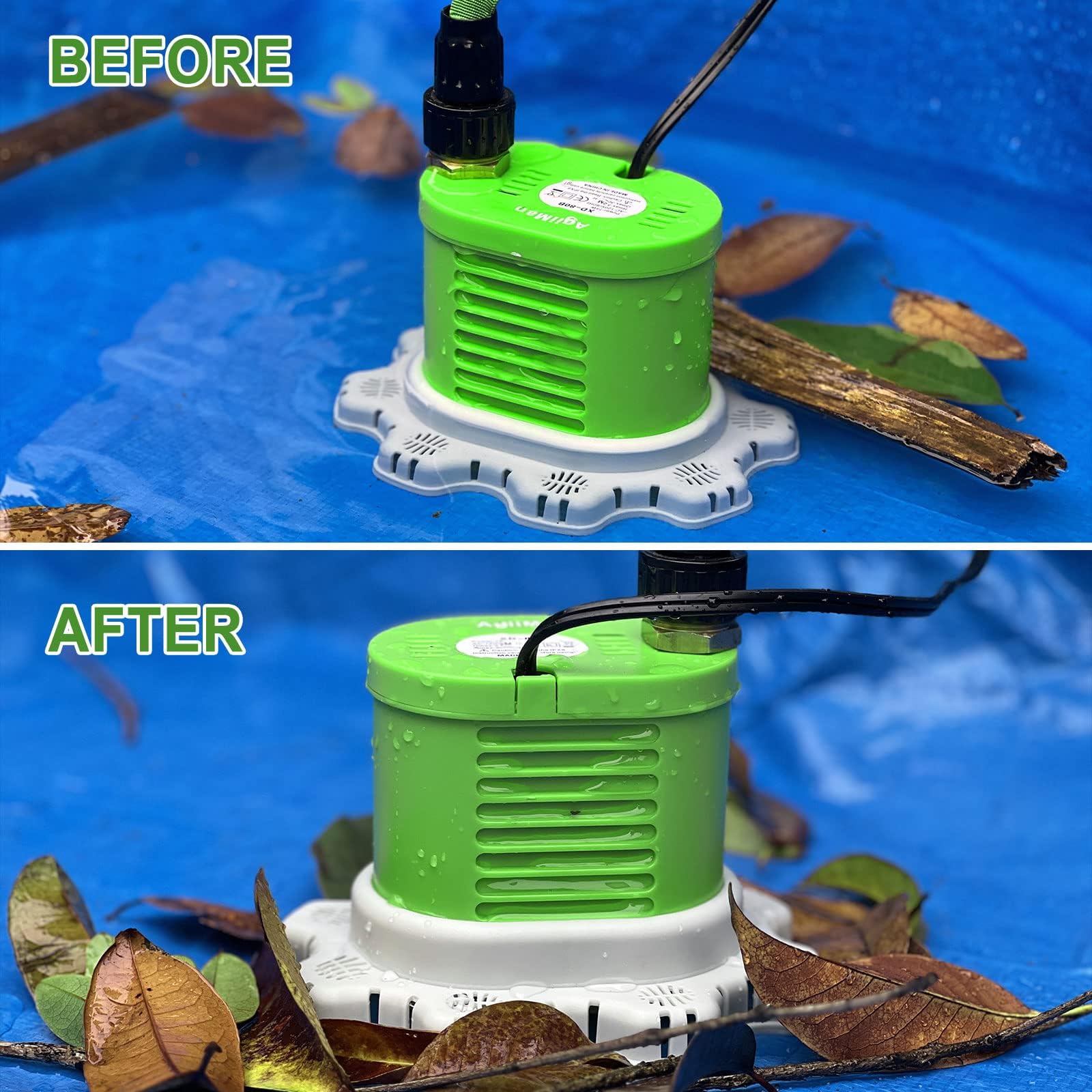 AgiiMan portable submersible pump is lightweight and easy to store after use.