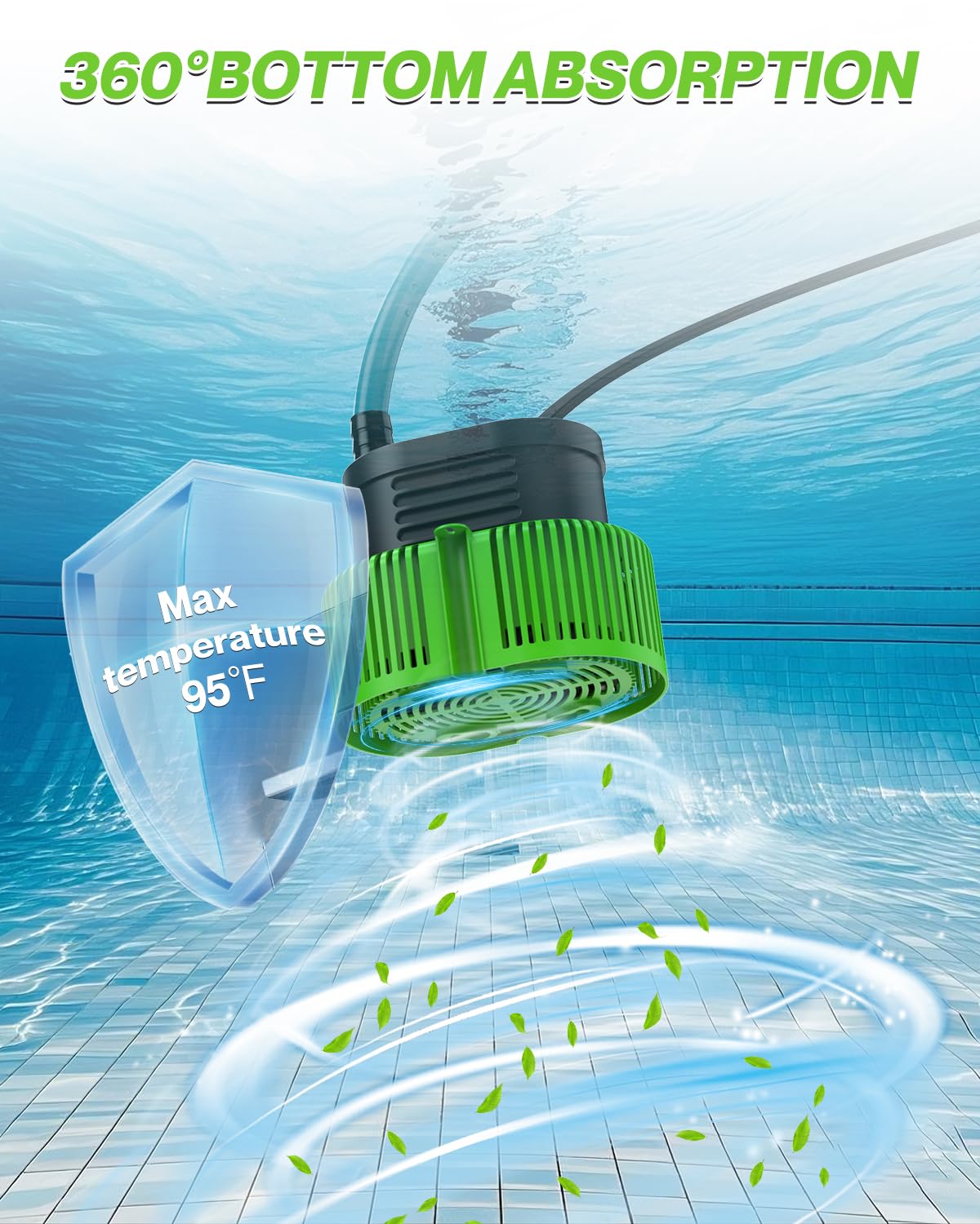 AgiiMan IPX8 waterproof pool cover pump designed for outdoor use