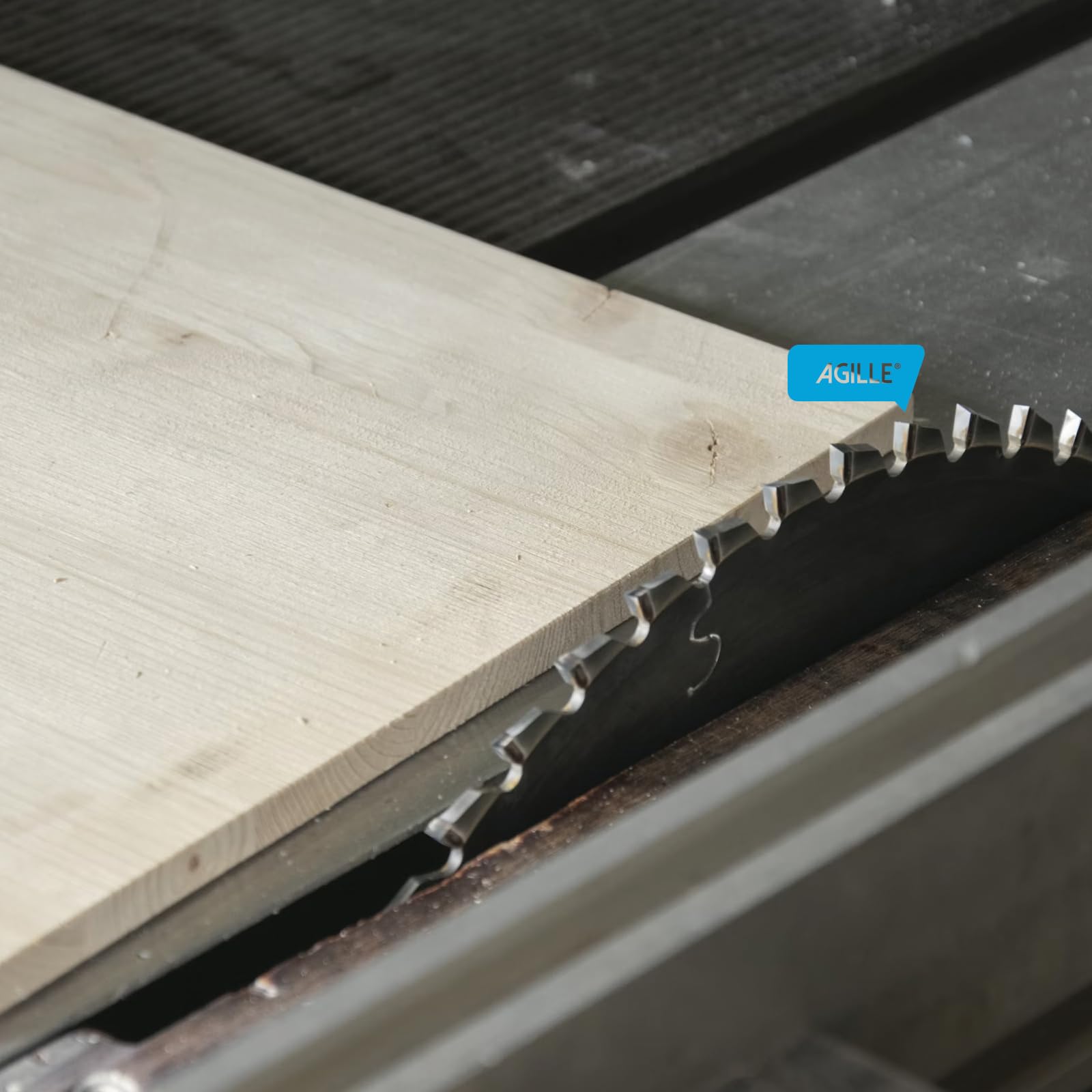 AGILLE zero clearance insert for DeWalt 746 with riving knife slot complements fine table saw work.