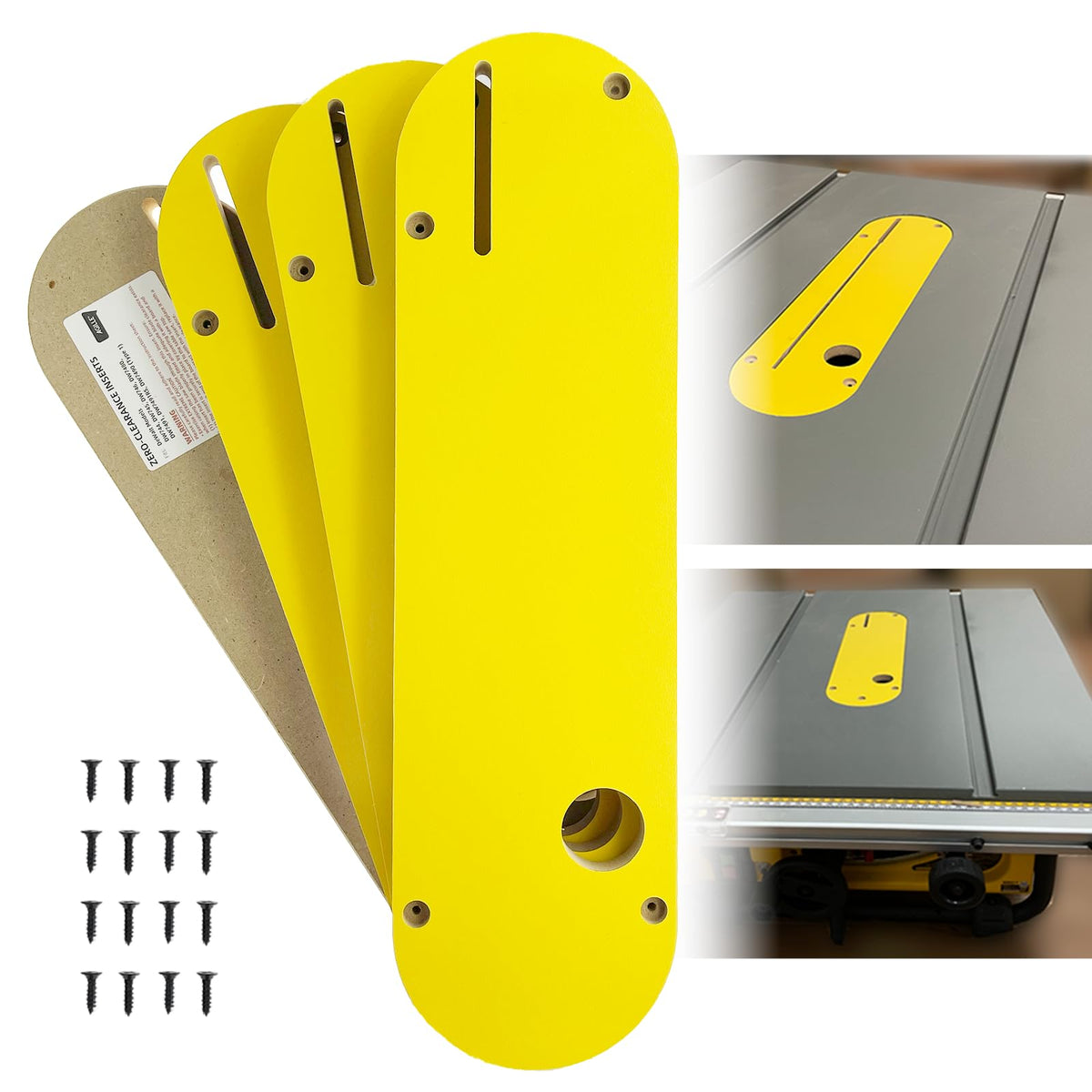 AGILLE zero clearance insert for DeWalt 7491 with riving knife slot improves cut precision.