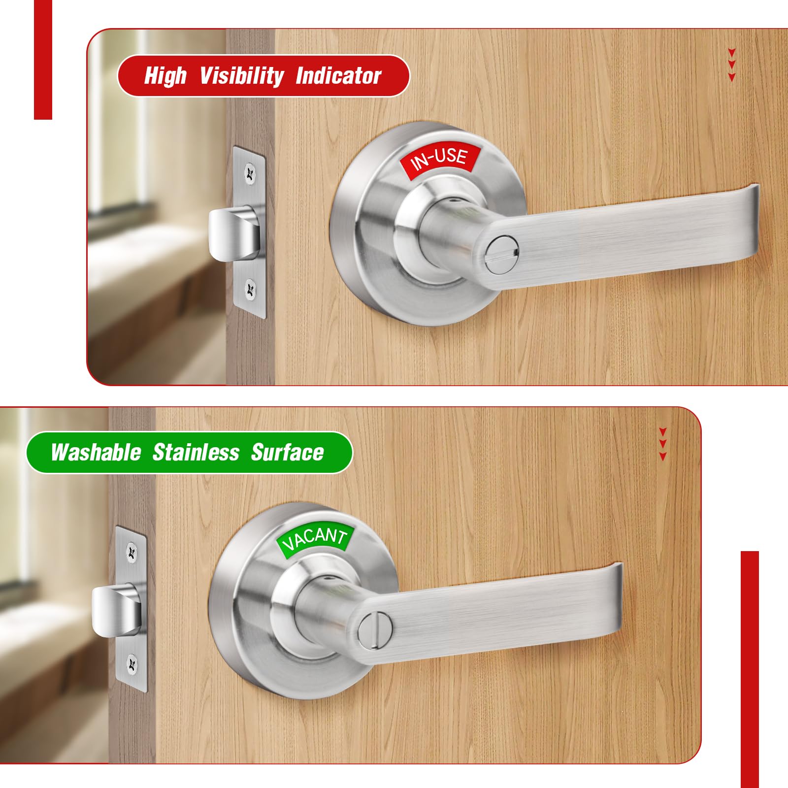 Aglehome external anti-lock safety feature prevents accidental locking.