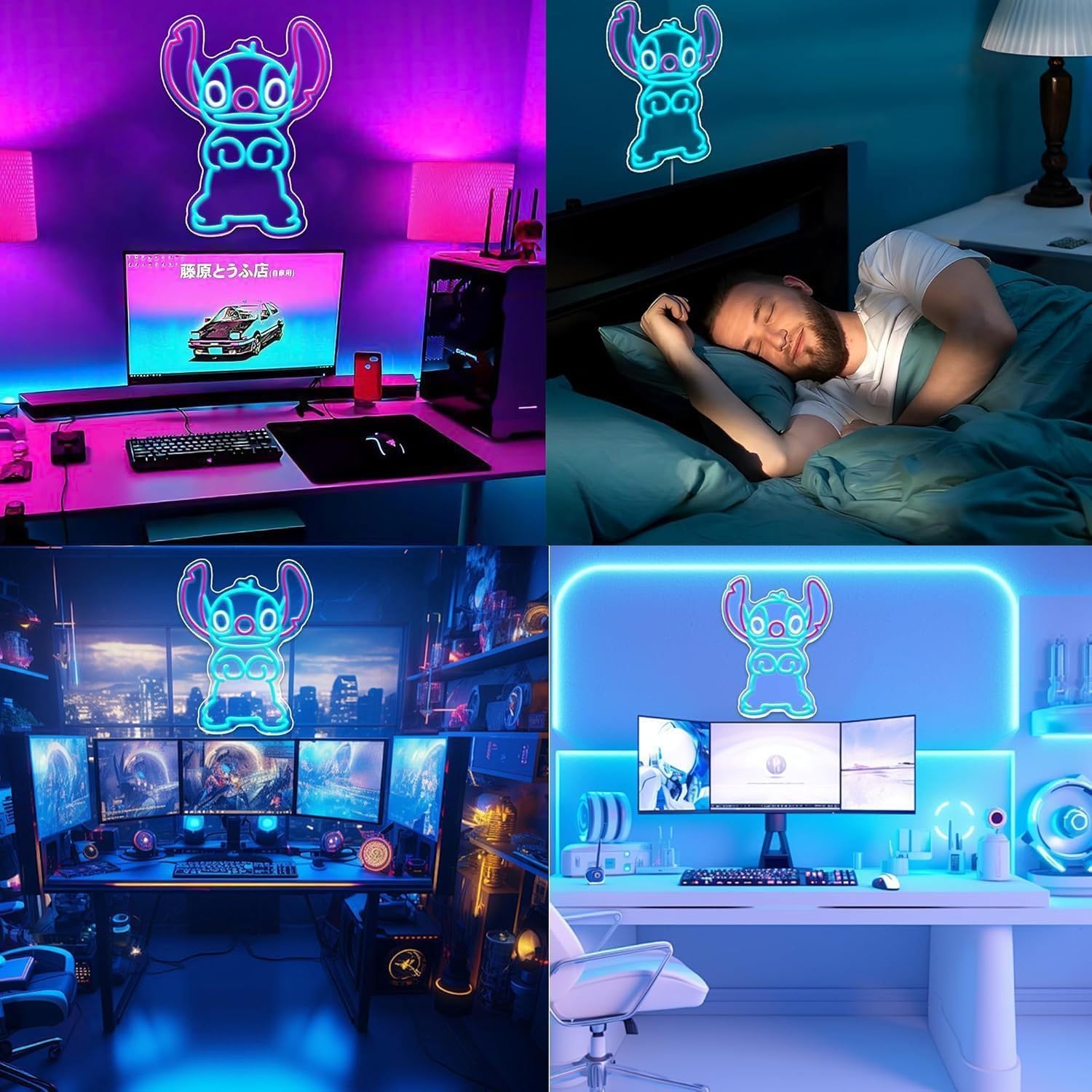 AGOODTO Stitch bedroom decor neon sign ideal for gifts and parties