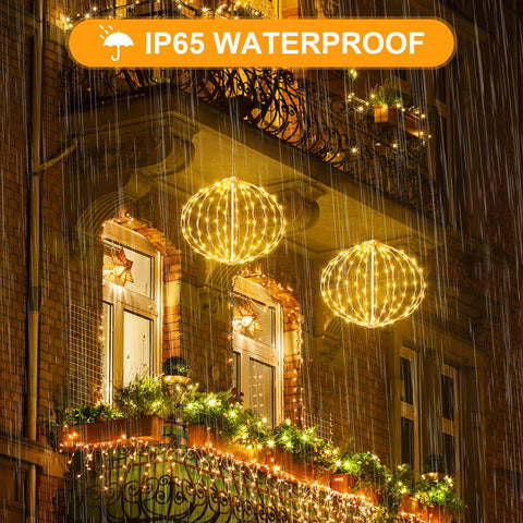 AGOTD IP65 waterproof globe lights endure rain and snow for seasonal decor.