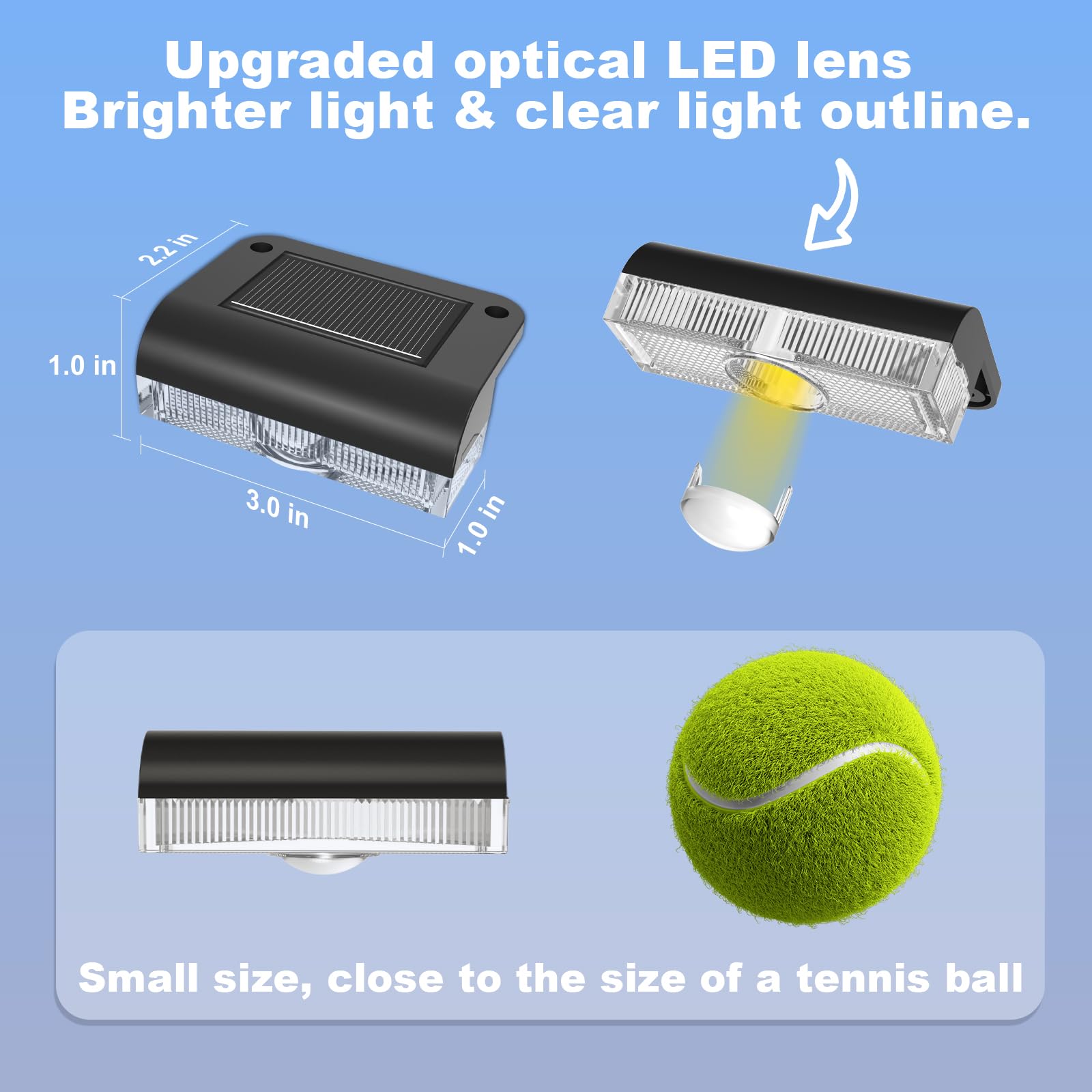 AGOTD solar fence light easy installation with screws or tape