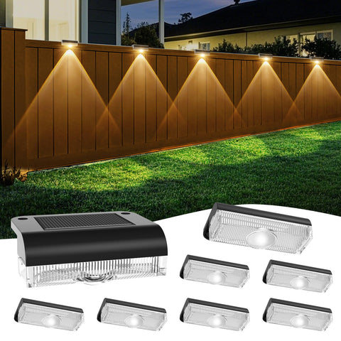 AGOTD solar fence light front view for safe nighttime path lighting