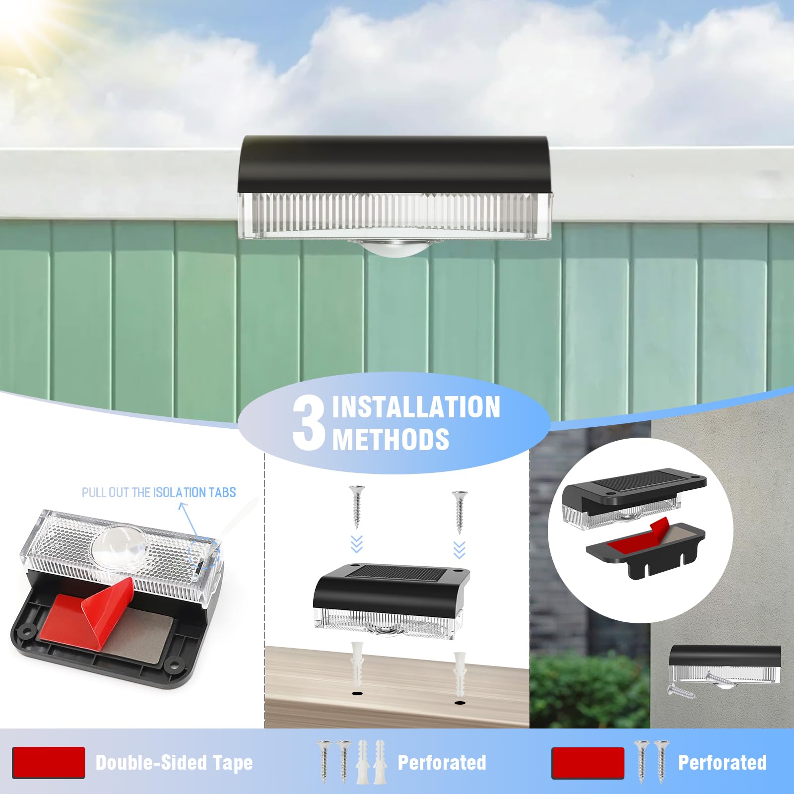 AGOTD solar fence light packaging is compact and ready to install