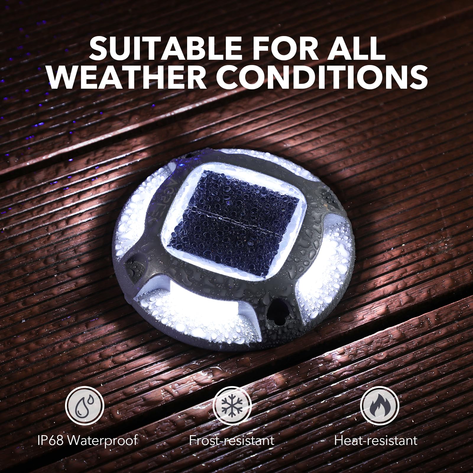 AGPTEK lights automatically turn on at dusk and off at dawn for convenience.