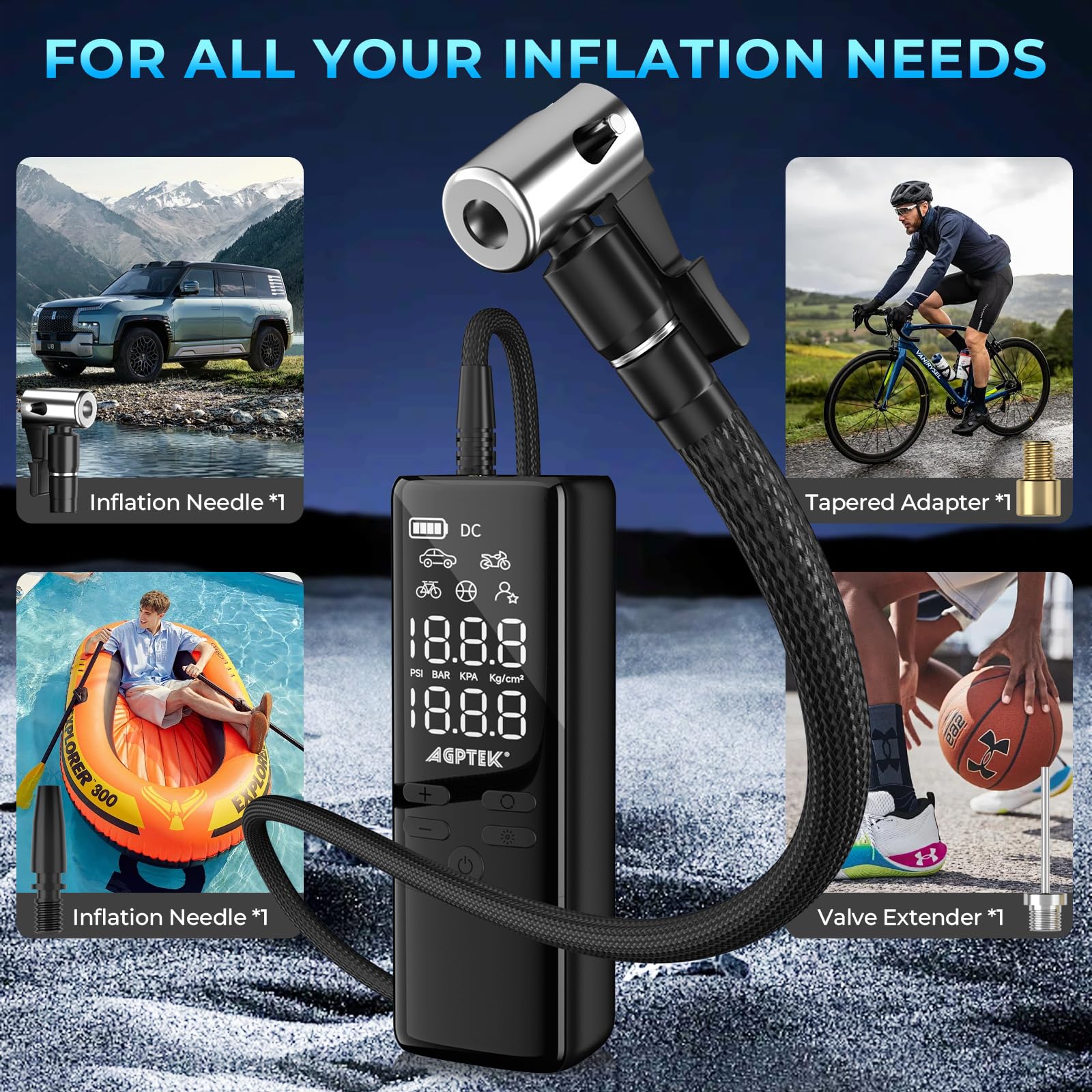 AGPTEK car charging cable included for in-vehicle recharging