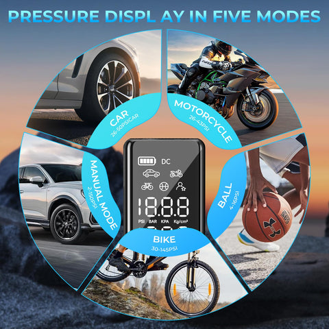 AGPTEK fast inflation capability for car tires