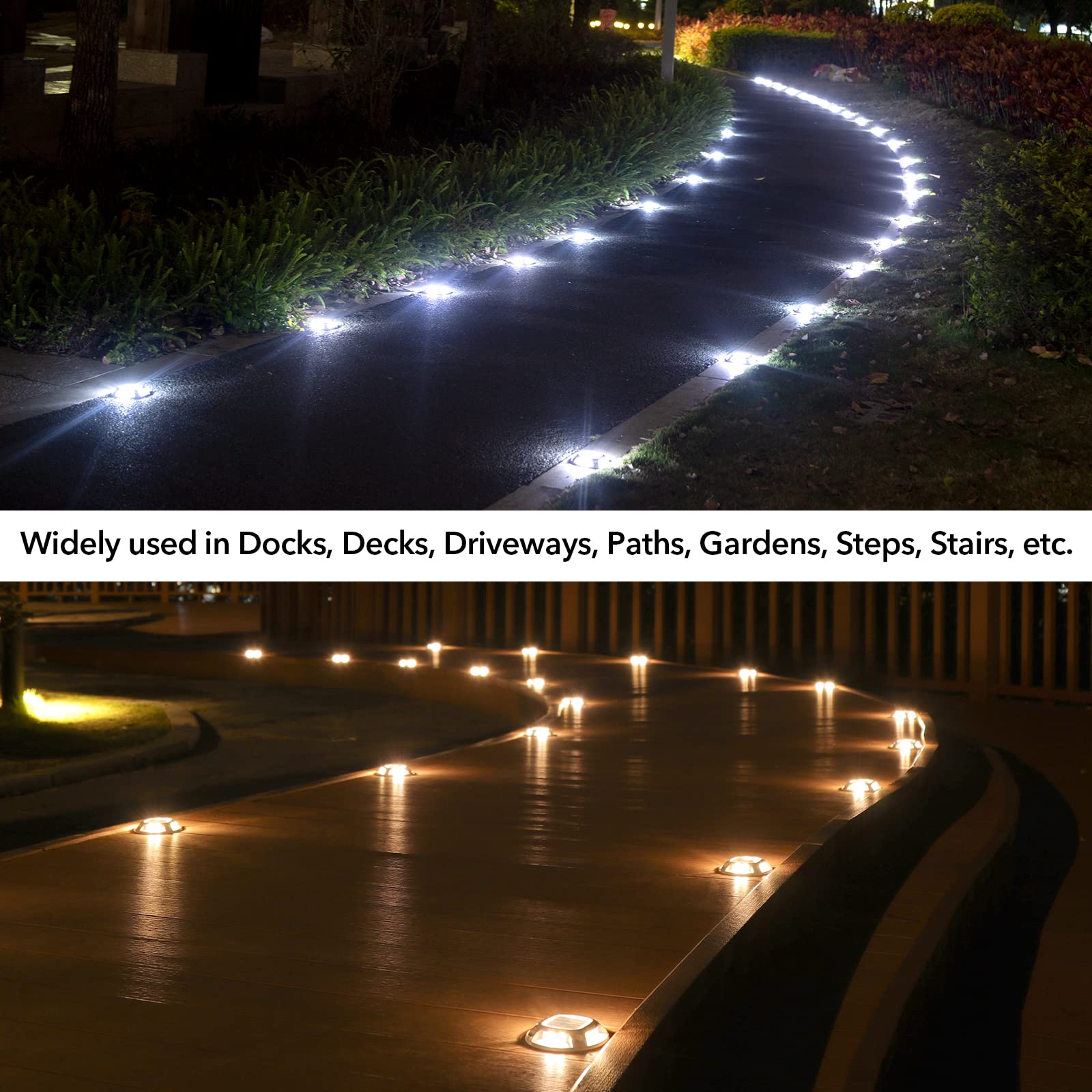 AGPTEK solar driveway light dusk-to-dawn operation for hands-free illumination.