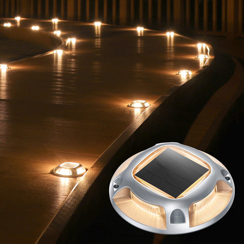 AGPTEK solar driveway lights pack for driveway marking with clear ambient glow.