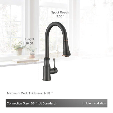 AguaStella AS94ORB pull-down sprayer in action for flexible kitchen cleaning.
