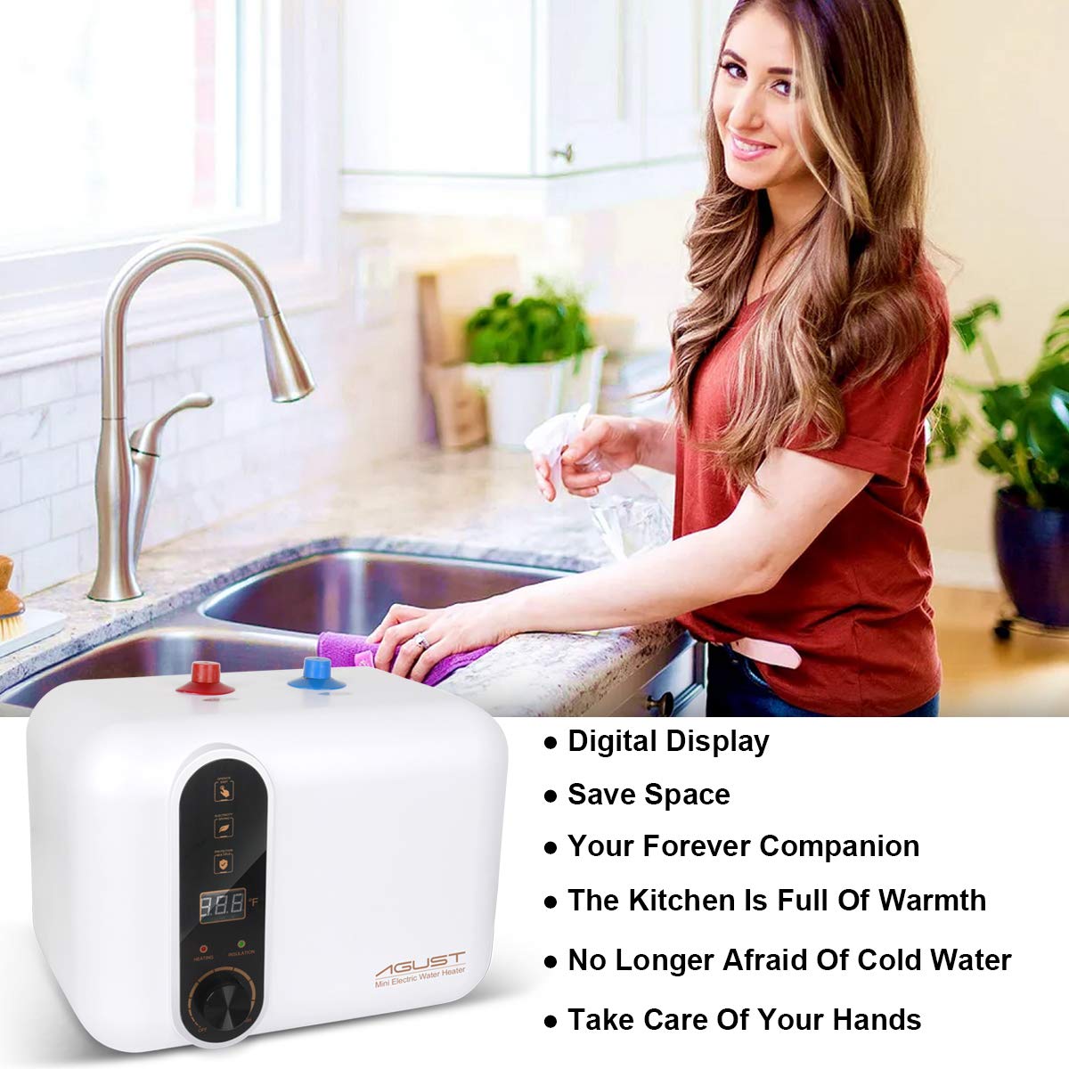 Agust rapid hot water recovery for two sinks