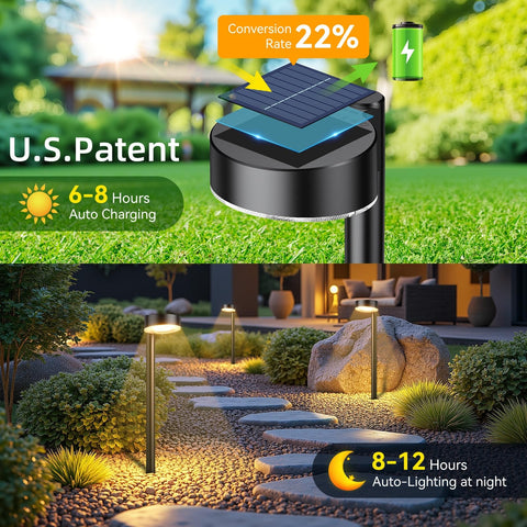 Ahaorigin six-pack bright LED solar pathway lights illuminate driveways and gardens