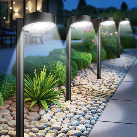 Ahaorigin 8-pack solar pathway lights brighten outdoor walkways with bright LEDs