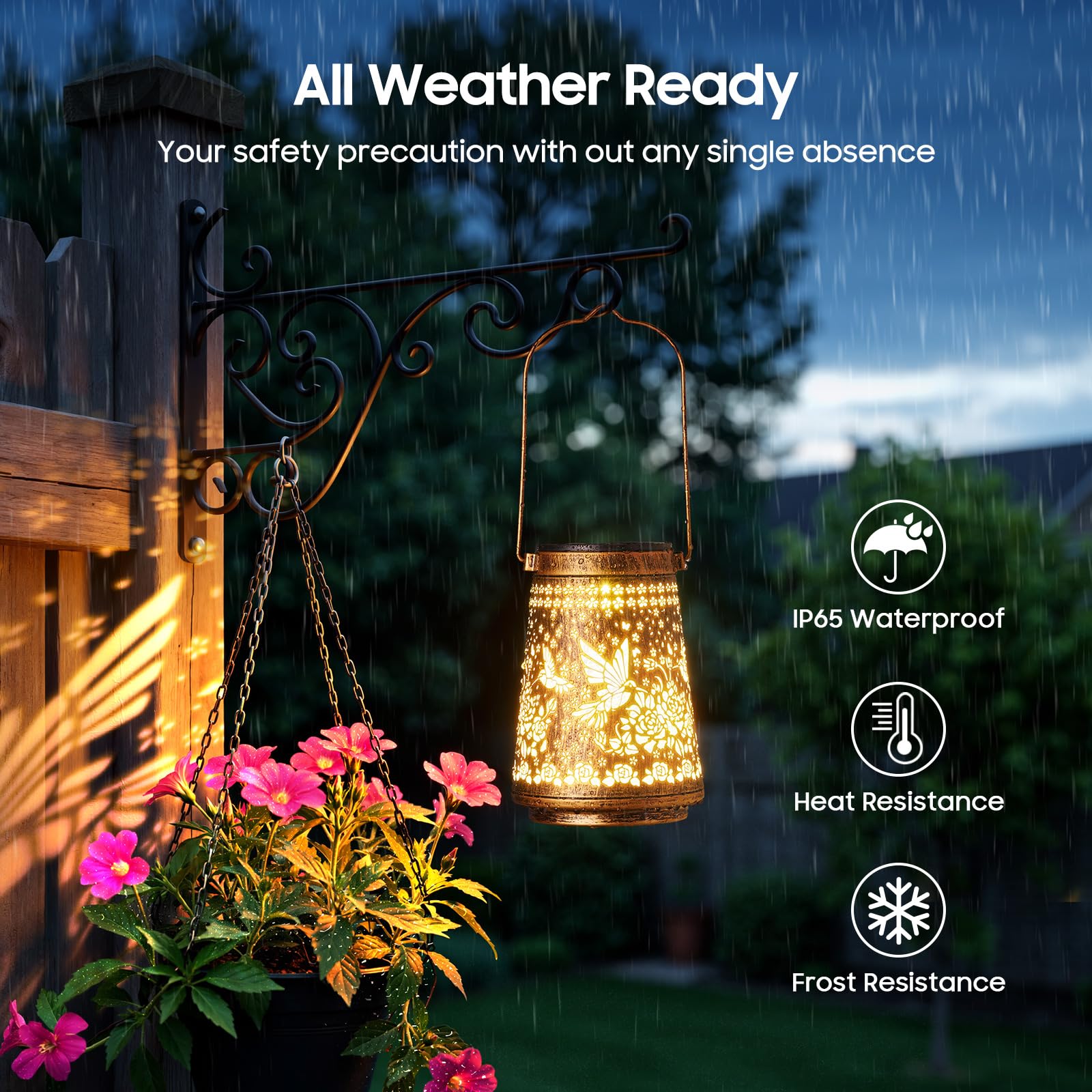Ahaorigin hummingbird lantern dusk light creates warm twilight ambience.