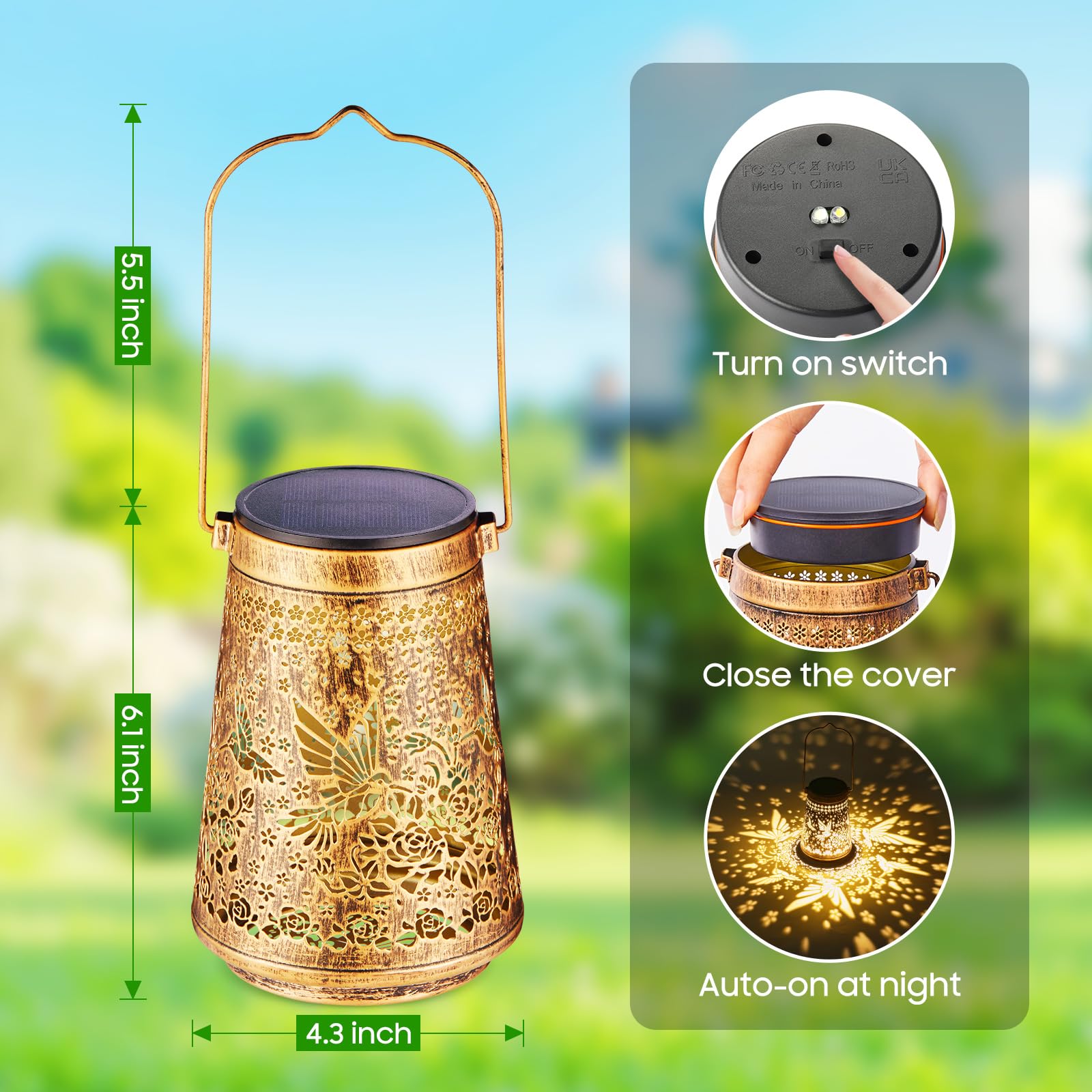 Ahaorigin hummingbird lantern weatherproof design withstands rain and cold.