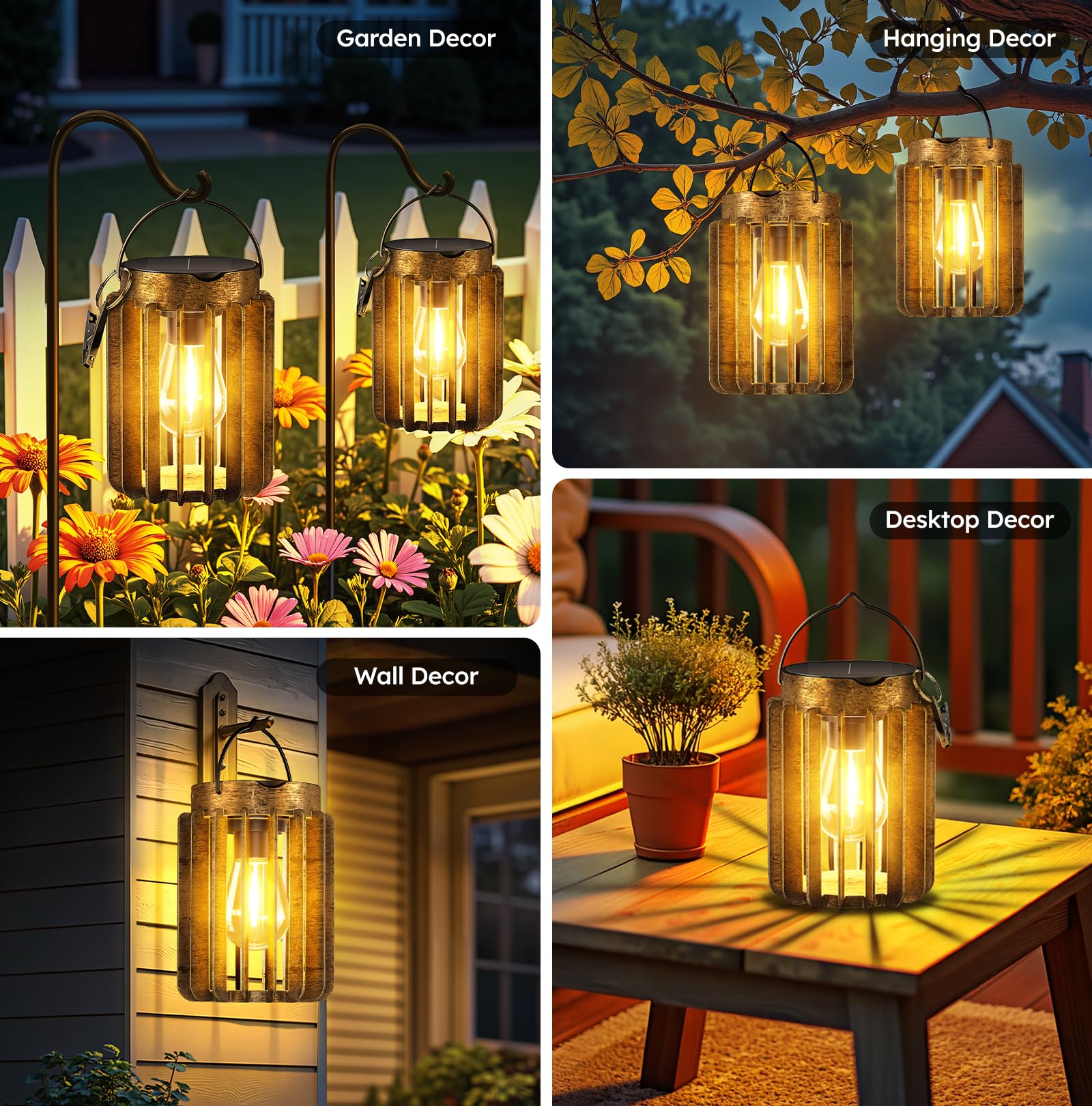 Ahaorigin solar lantern hanging mount suitable on branches or walls