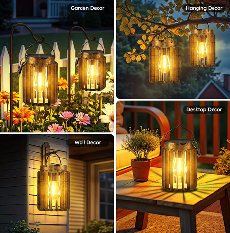 Ahaorigin solar lantern hanging mount suitable on branches or walls
