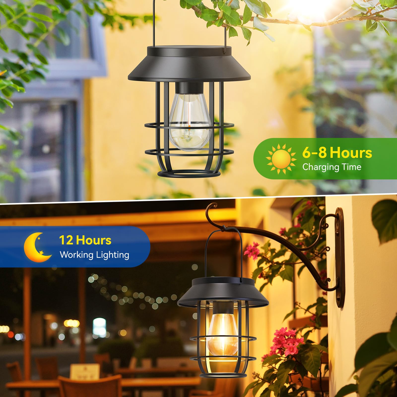 Ahaorigin waterproof solar lantern with IP65 rating withstands rain and snow