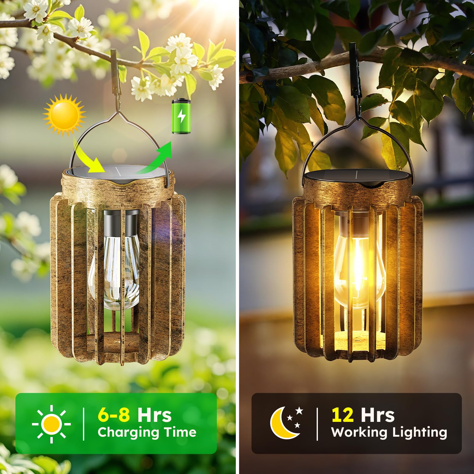 Ahaorigin solar lantern with IP65 waterproof design for all-weather use