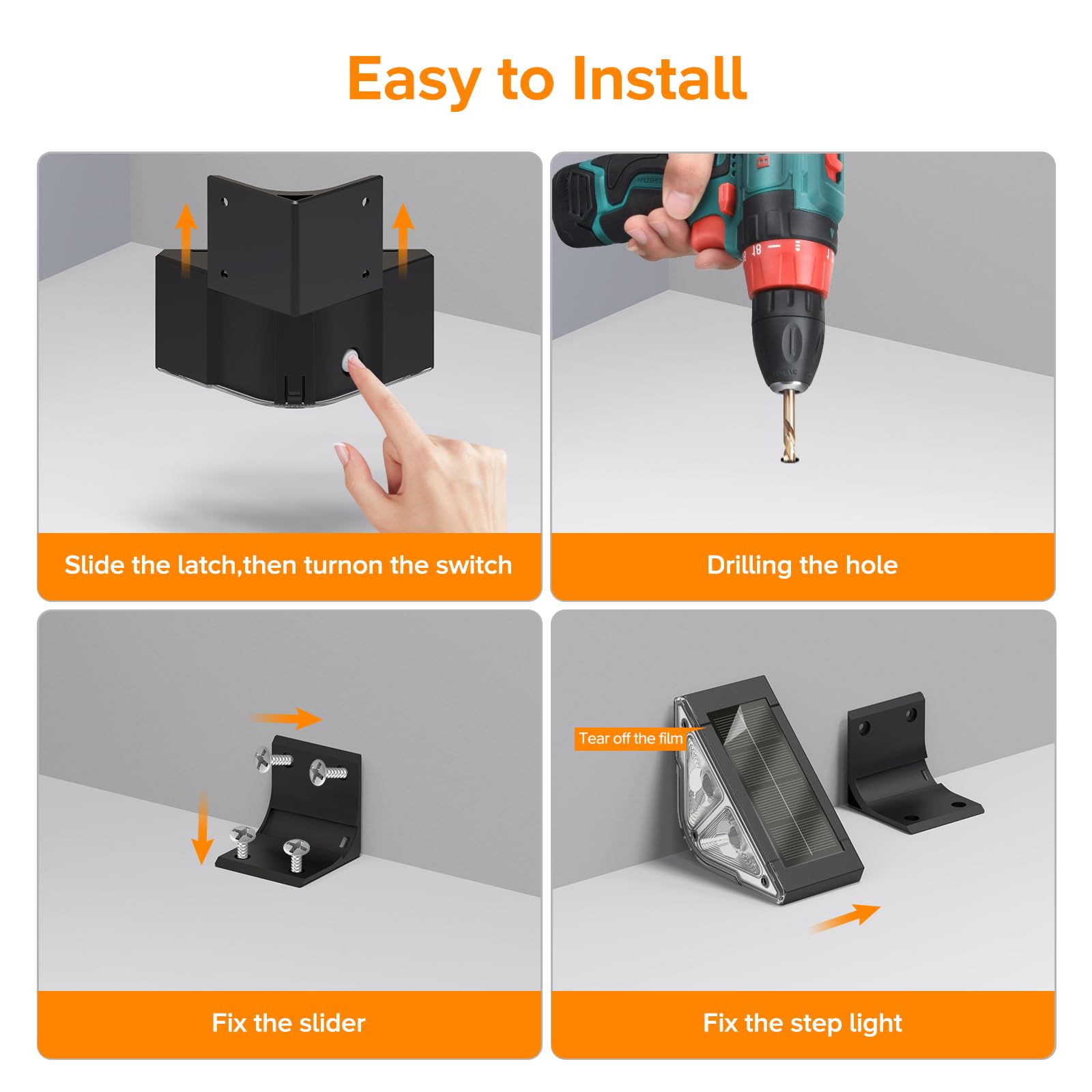Ahaorigin durable solar lens step light for yard paths and driveways