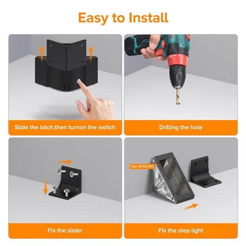 Ahaorigin durable solar lens step light for yard paths and driveways