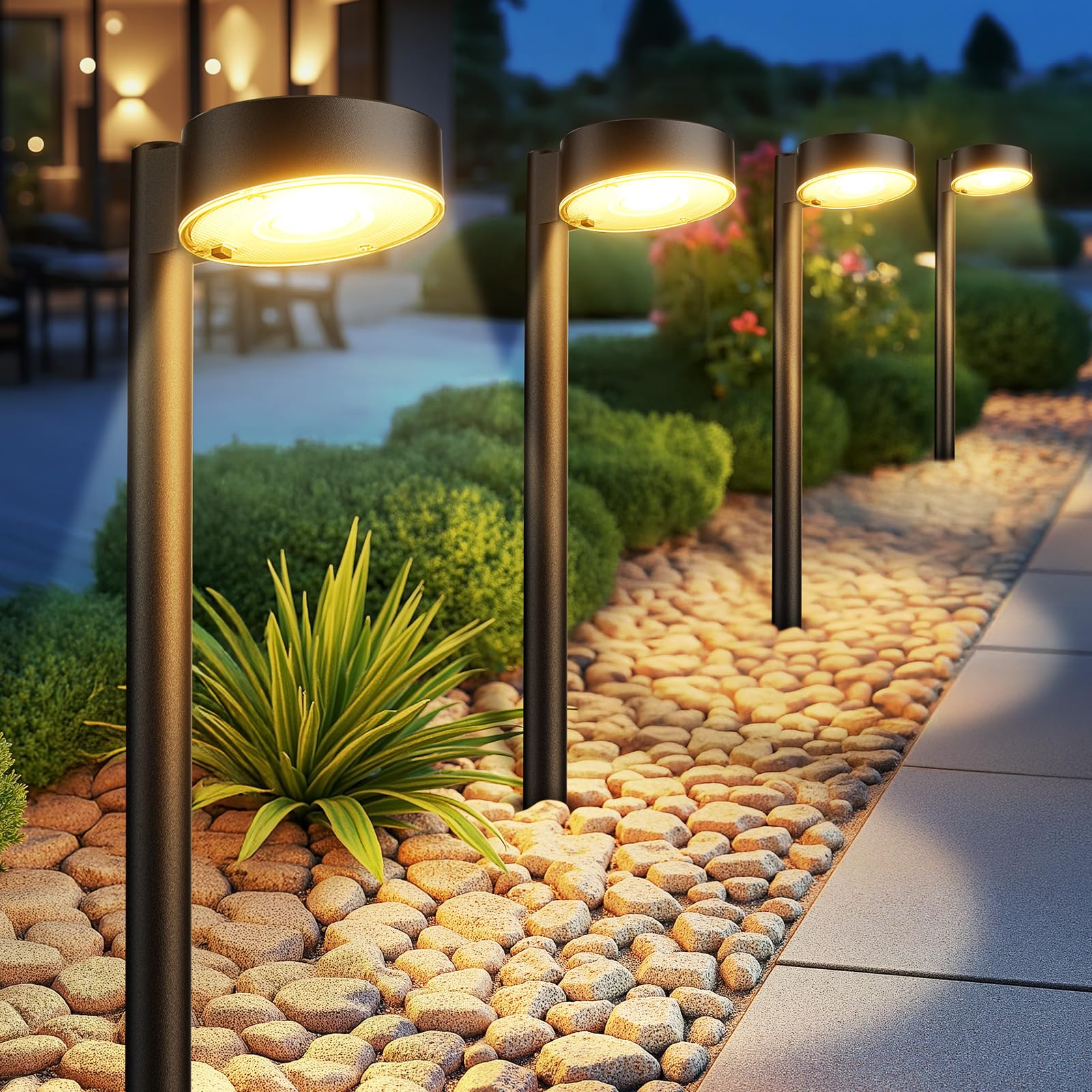 Ahaorigin solar pathway light with 12 LED beads brightening walkways.